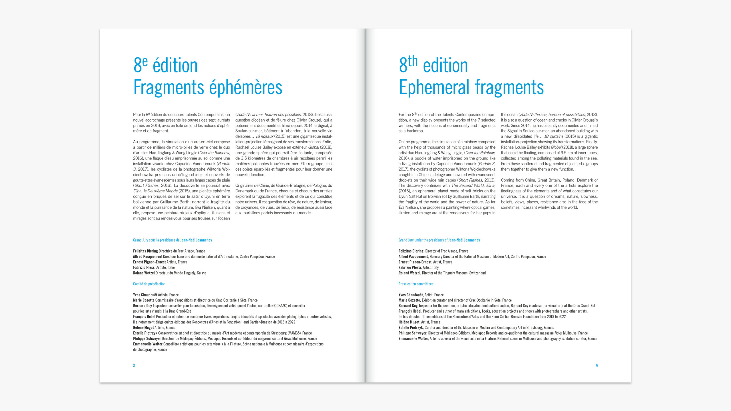 Catalogue des expositions Talents contemporains à la Fondation François Schneider