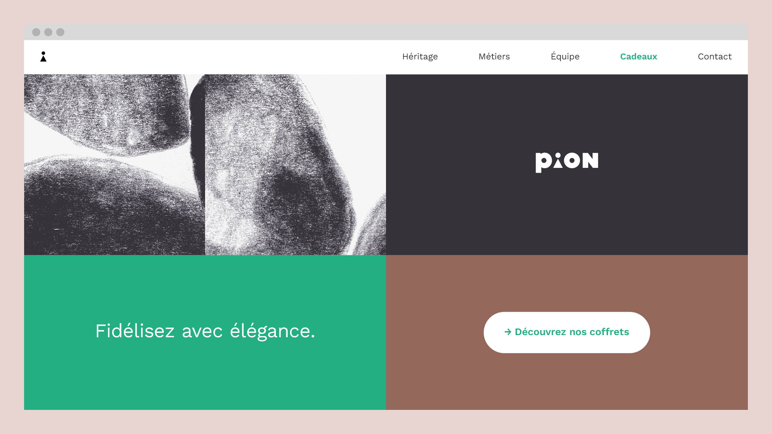 Site Web suivant la nouvelle direction artistique de Pion