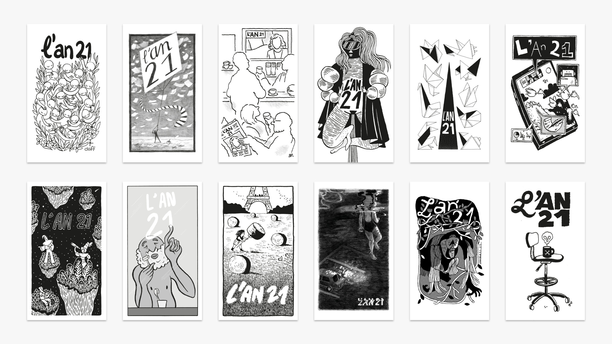 L’An 21, compilation des premières couvertures